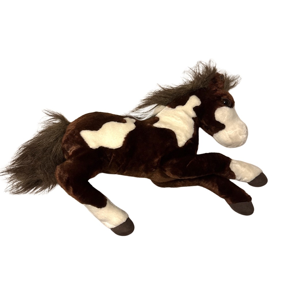 Breyer Plush Horse Brown White Pinto Paint Stuffed Animal Lying Down Toy 20"